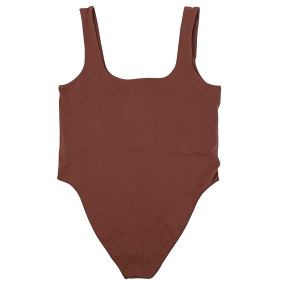 A New Day Size XXL Rust Square Neck Snap Bodysuit Base Layering Nylon - Picture 2 of 9